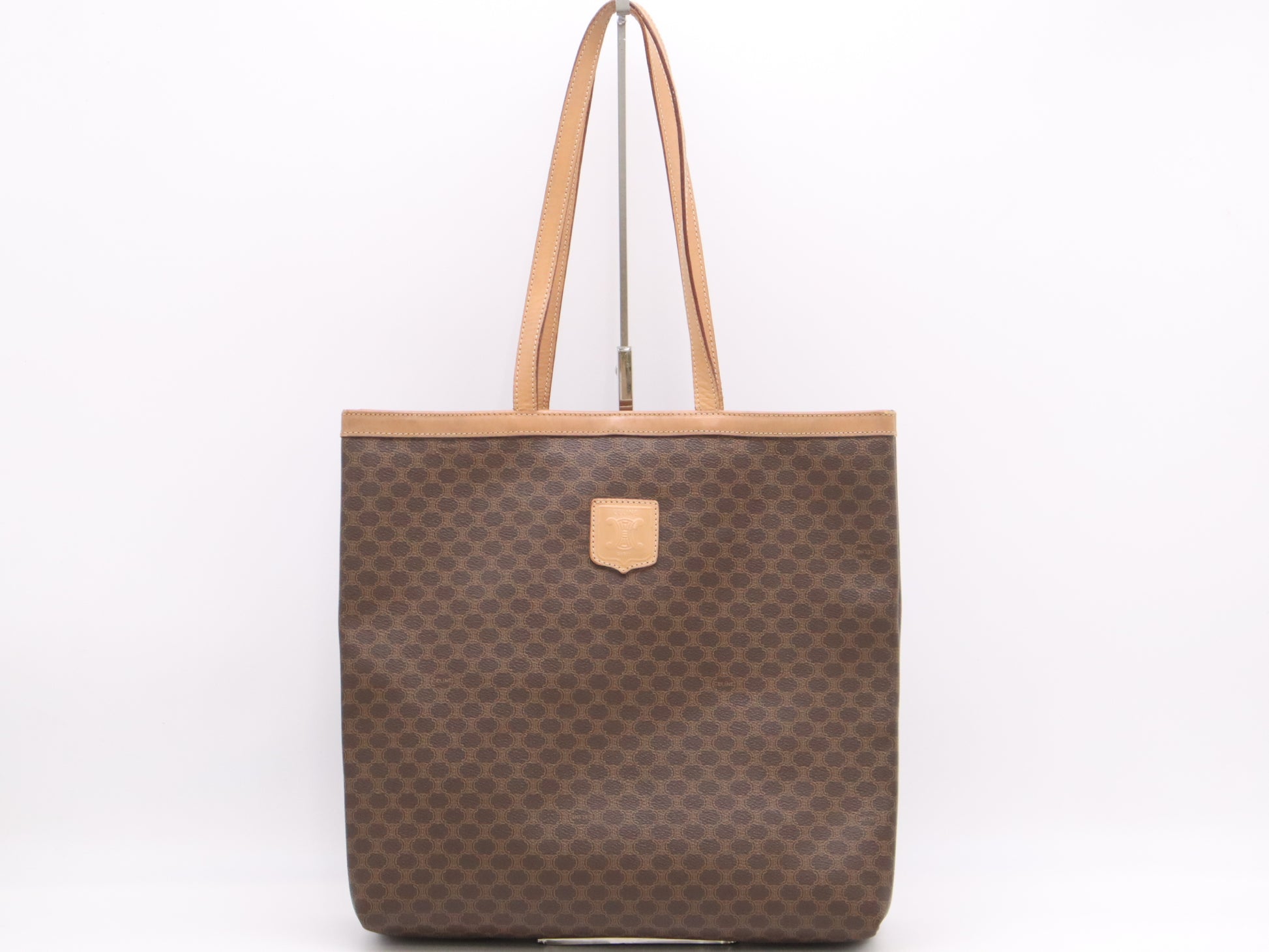 CELINE PVCx Leather Macadam Tote Bag Brown Tote Bag
