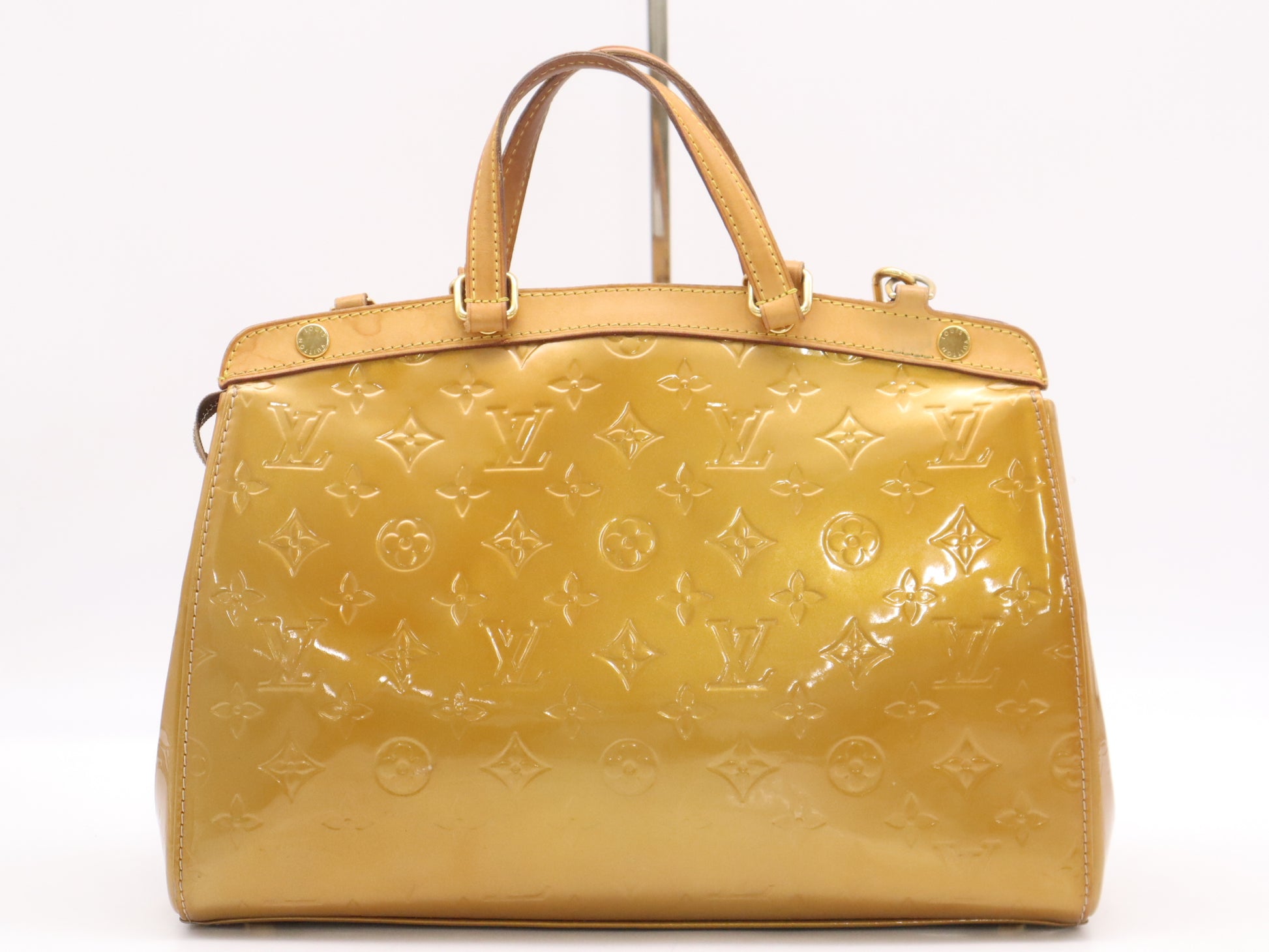 LOUIS VUITTON M91690 Verni Brea MM Dune Handbag with Shoulder Strap