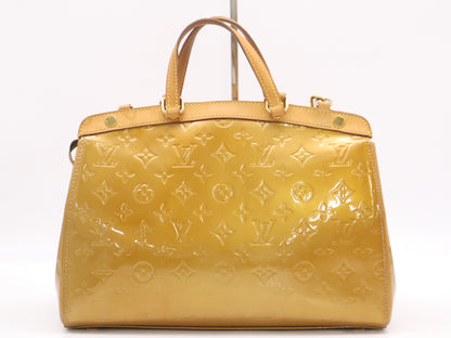 LOUIS VUITTON M91690 Verni Brea MM Dune Handbag with Shoulder Strap