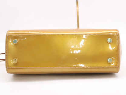 LOUIS VUITTON M91690 Verni Brea MM Dune Handbag with Shoulder Strap