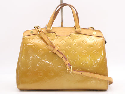 LOUIS VUITTON M91690 Verni Brea MM Dune Handbag with Shoulder Strap