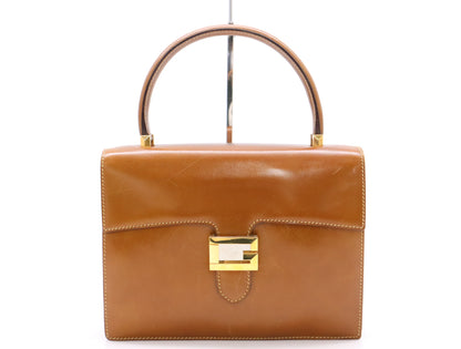 GUCCI Leather G Hardware Bag Brown Handbag