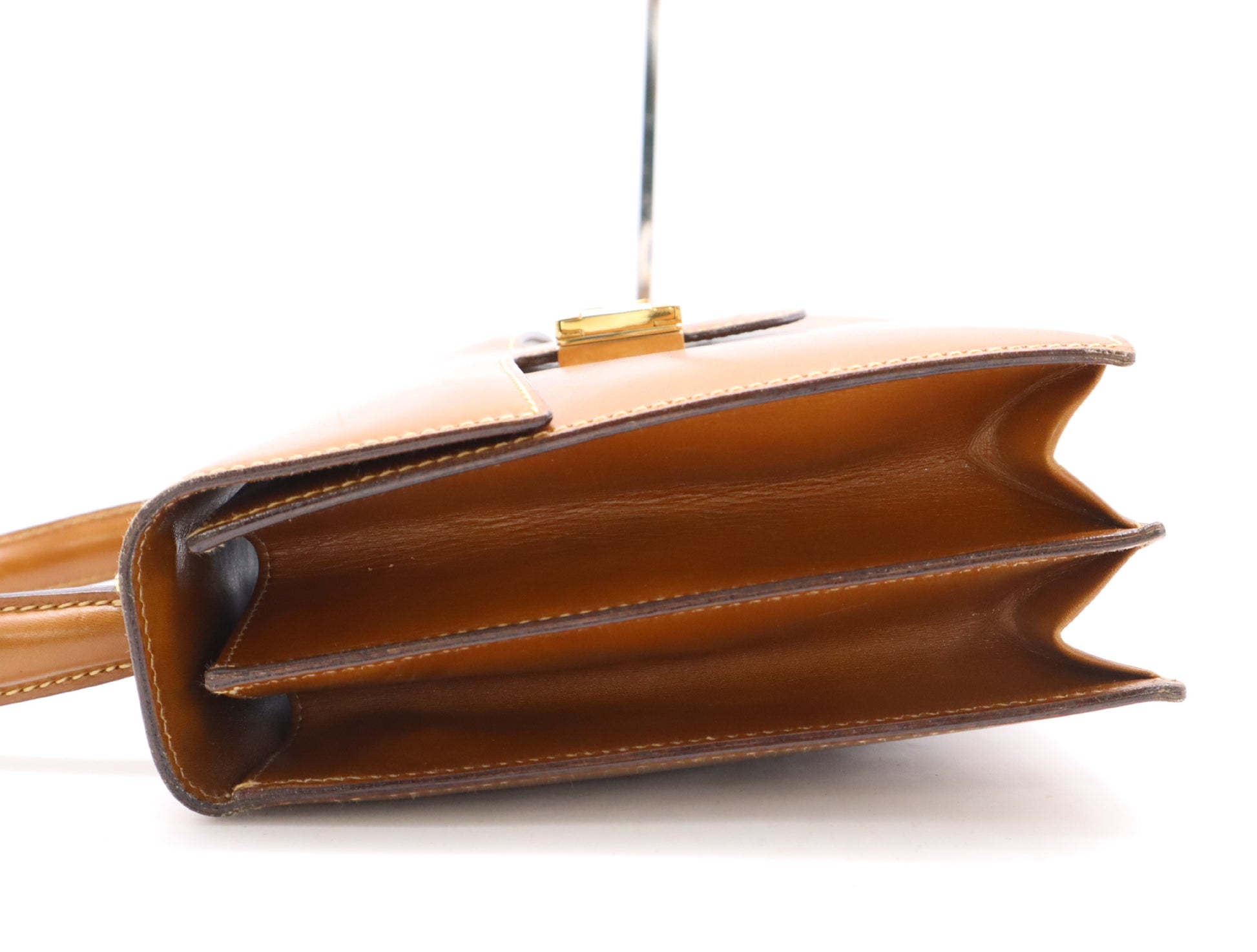 GUCCI Leather G Hardware Bag Brown Handbag