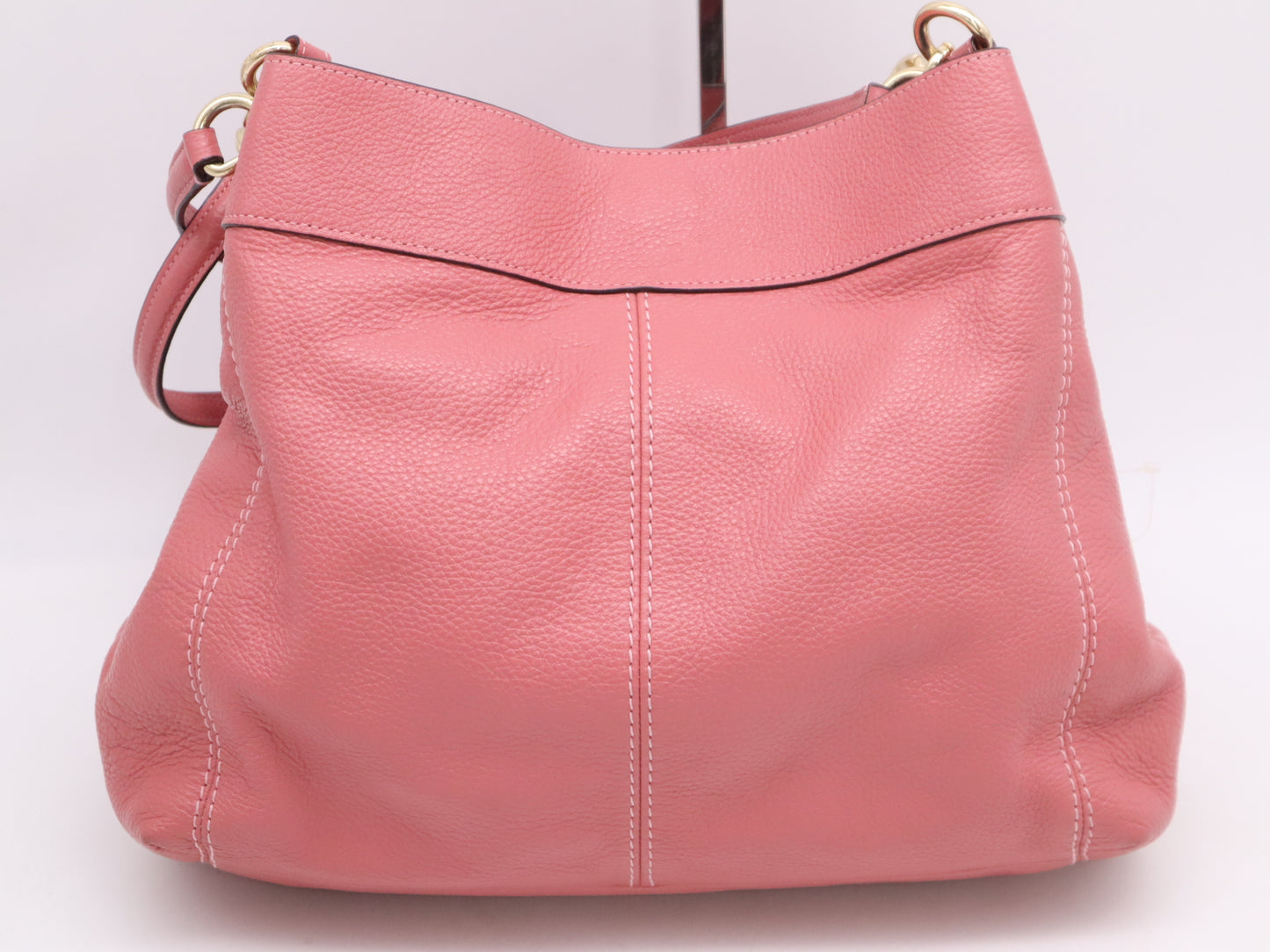 COACH Leather Logo Tote Bag Pink Tote Bag