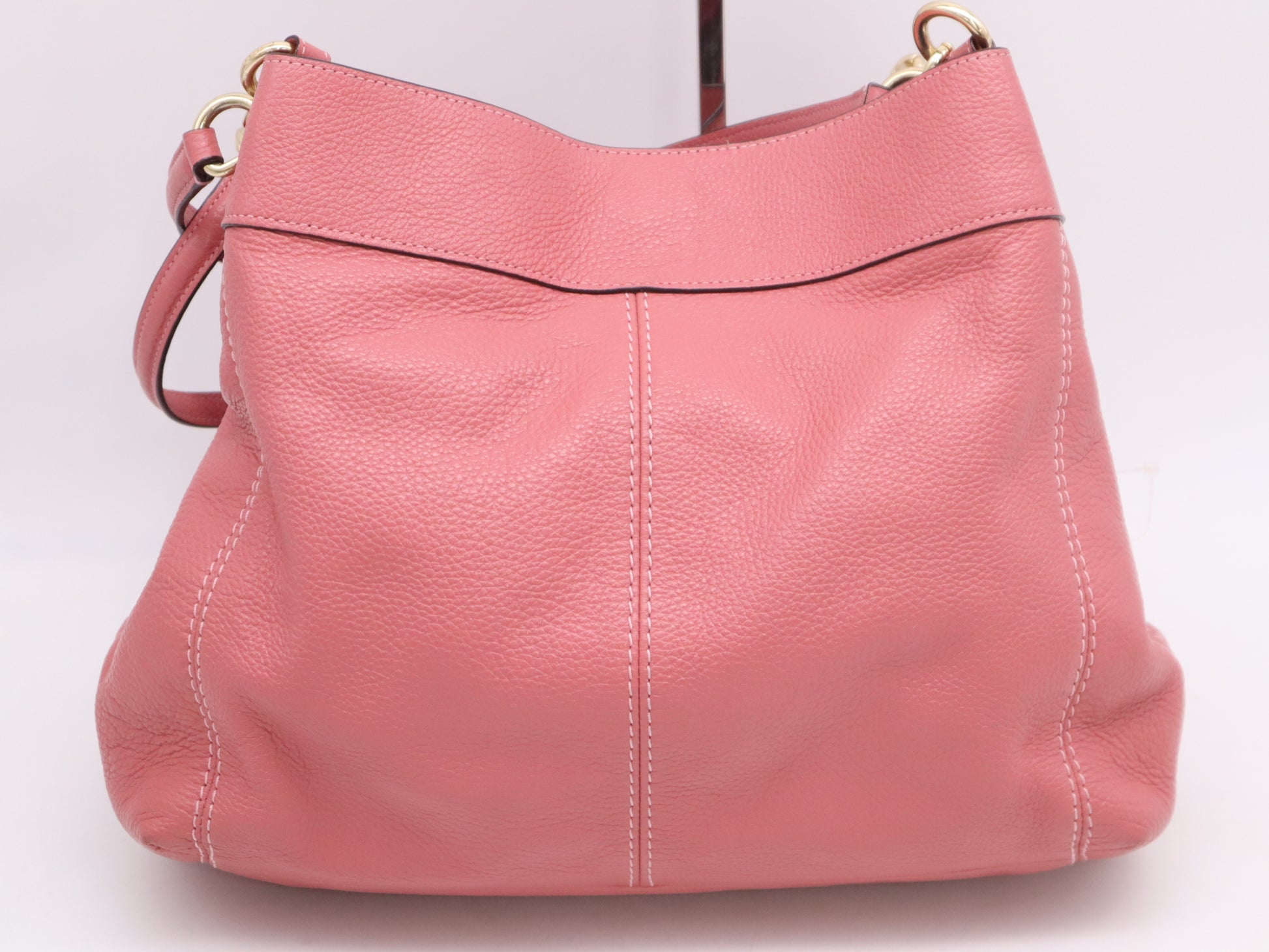 COACH Leather Logo Tote Bag Pink Tote Bag