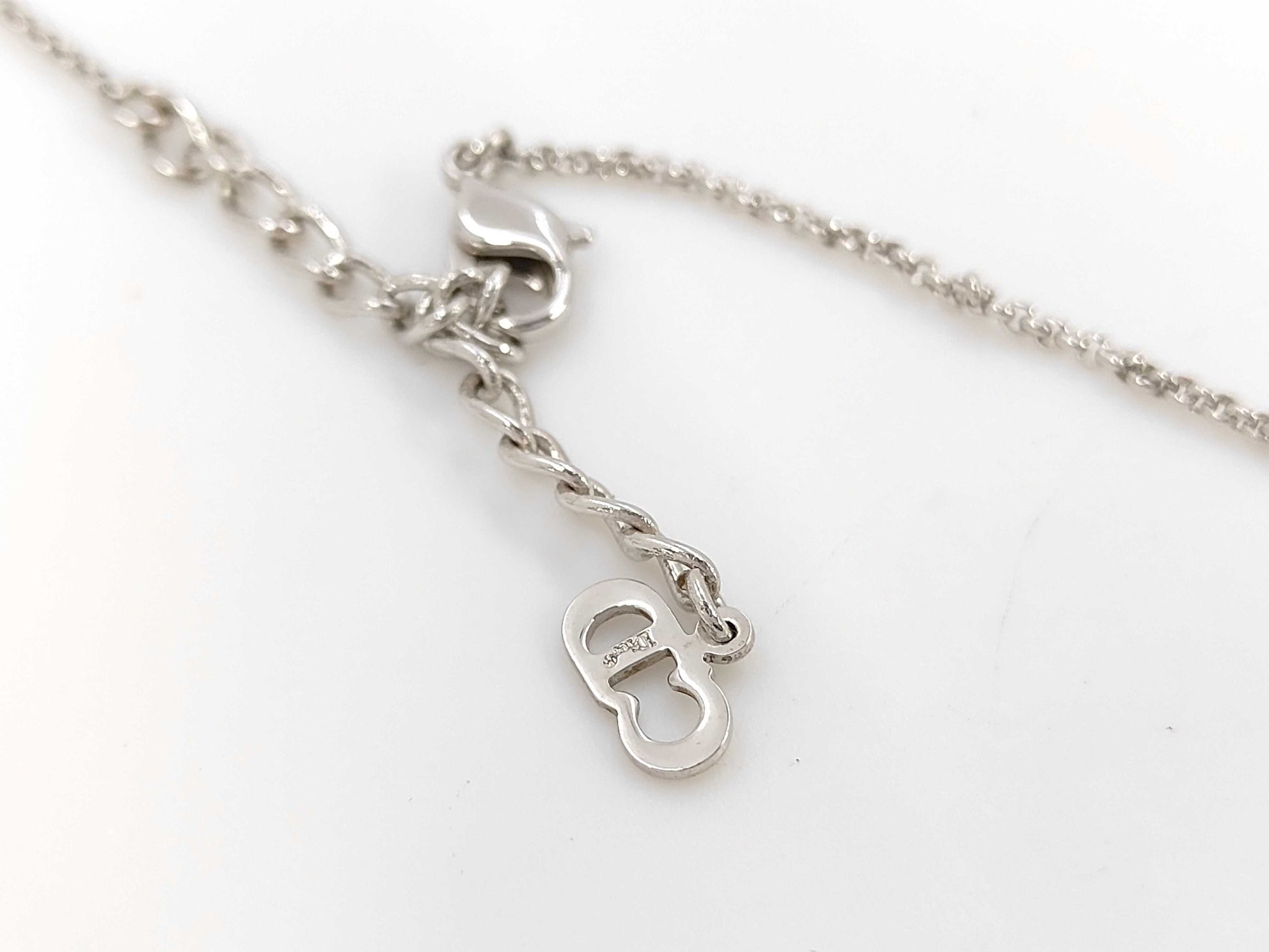 Dior SS Cube CD Logo Necklace Silver Necklace