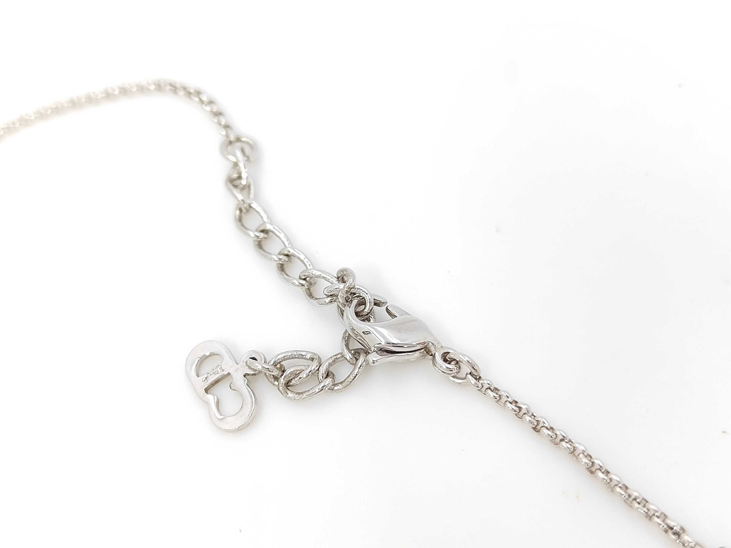 Dior SS Cube CD Logo Necklace Silver Necklace