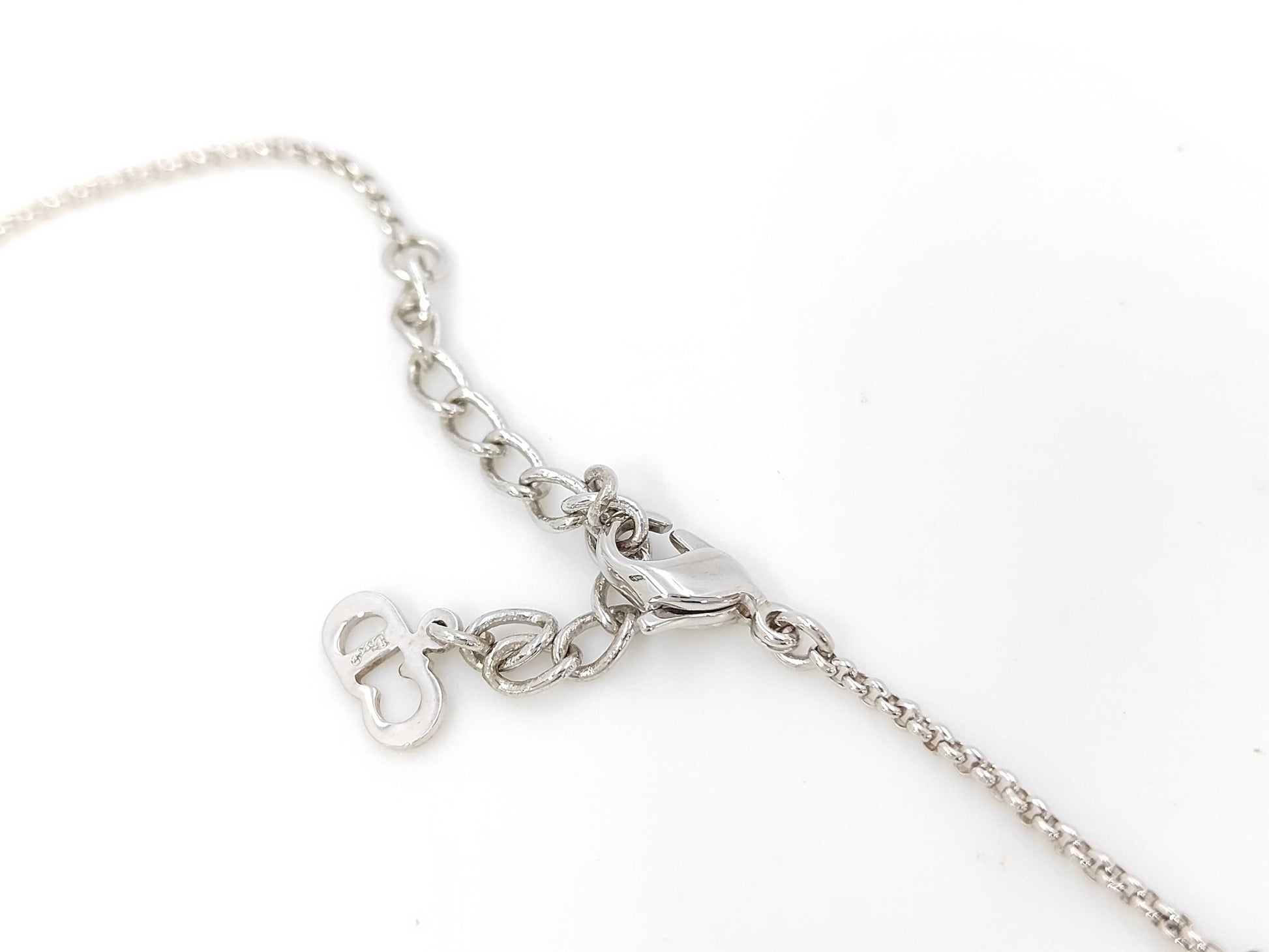 Dior SS Cube CD Logo Necklace Silver Necklace