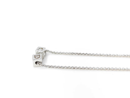 Dior SS Cube CD Logo Necklace Silver Necklace