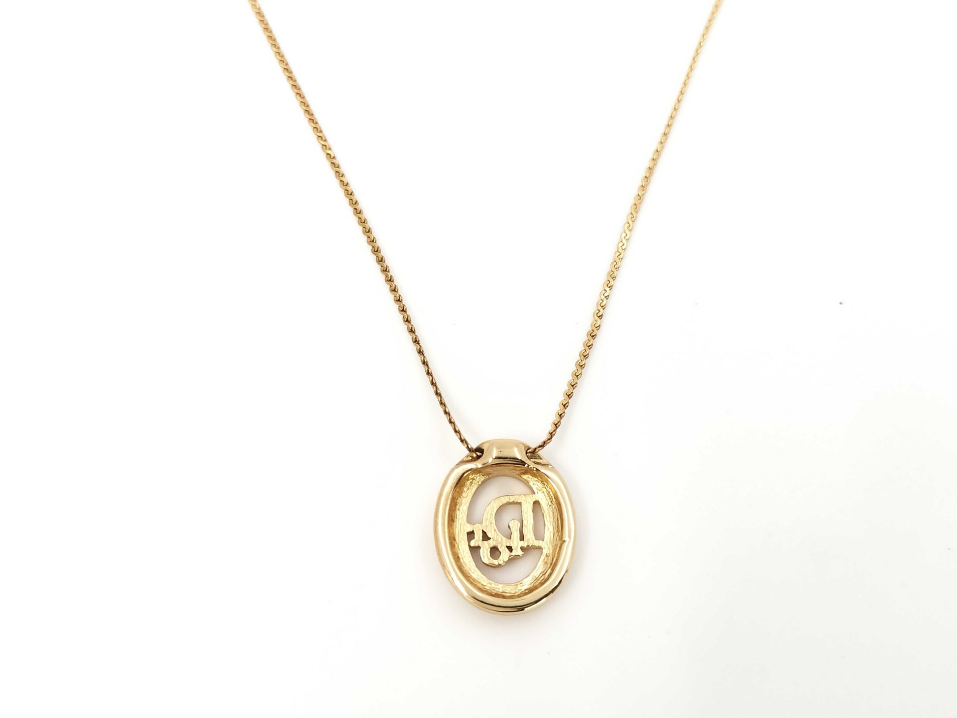 Dior GP logo necklace gold necklace