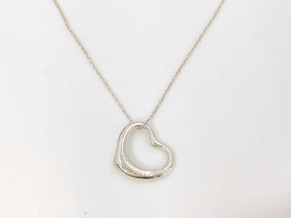 Tiffany & Co. SV925 Open Heart Necklace in Silver, with Box and Dust Bag