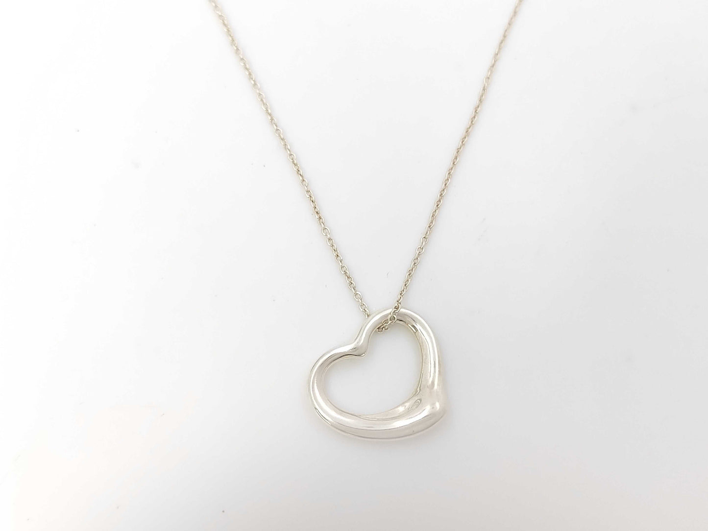 Tiffany & Co. SV925 Open Heart Necklace in Silver, with Box and Dust Bag