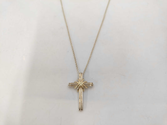 Tiffany & Co. SV925 Signature Cross Necklace in Silver, with Box and Dust Bag
