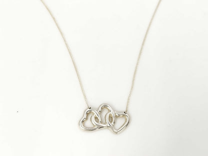 Tiffany & Co. SV925 Triple Heart Necklace Silver Necklace