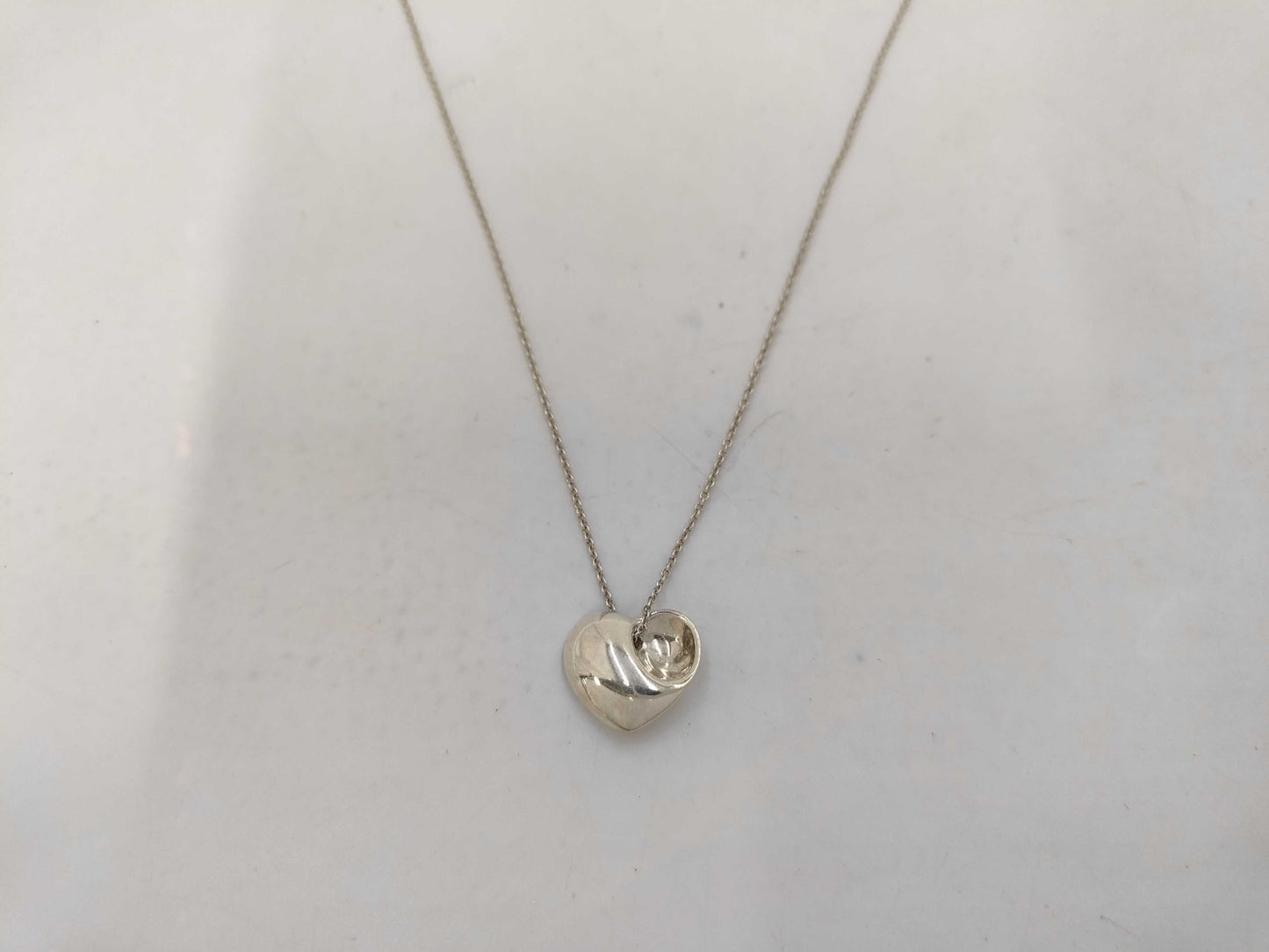 Tiffany & Co. SV925 Folded Heart Necklace Silver Necklace