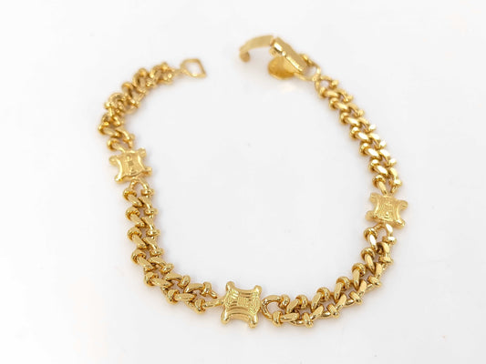 CELINE GP Triomphe Blason Bracelet, Gold, Box and Dust Bag Included