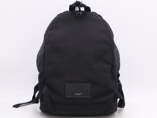SAINT LAURENT Canvas Logo Backpack Black Rucksack