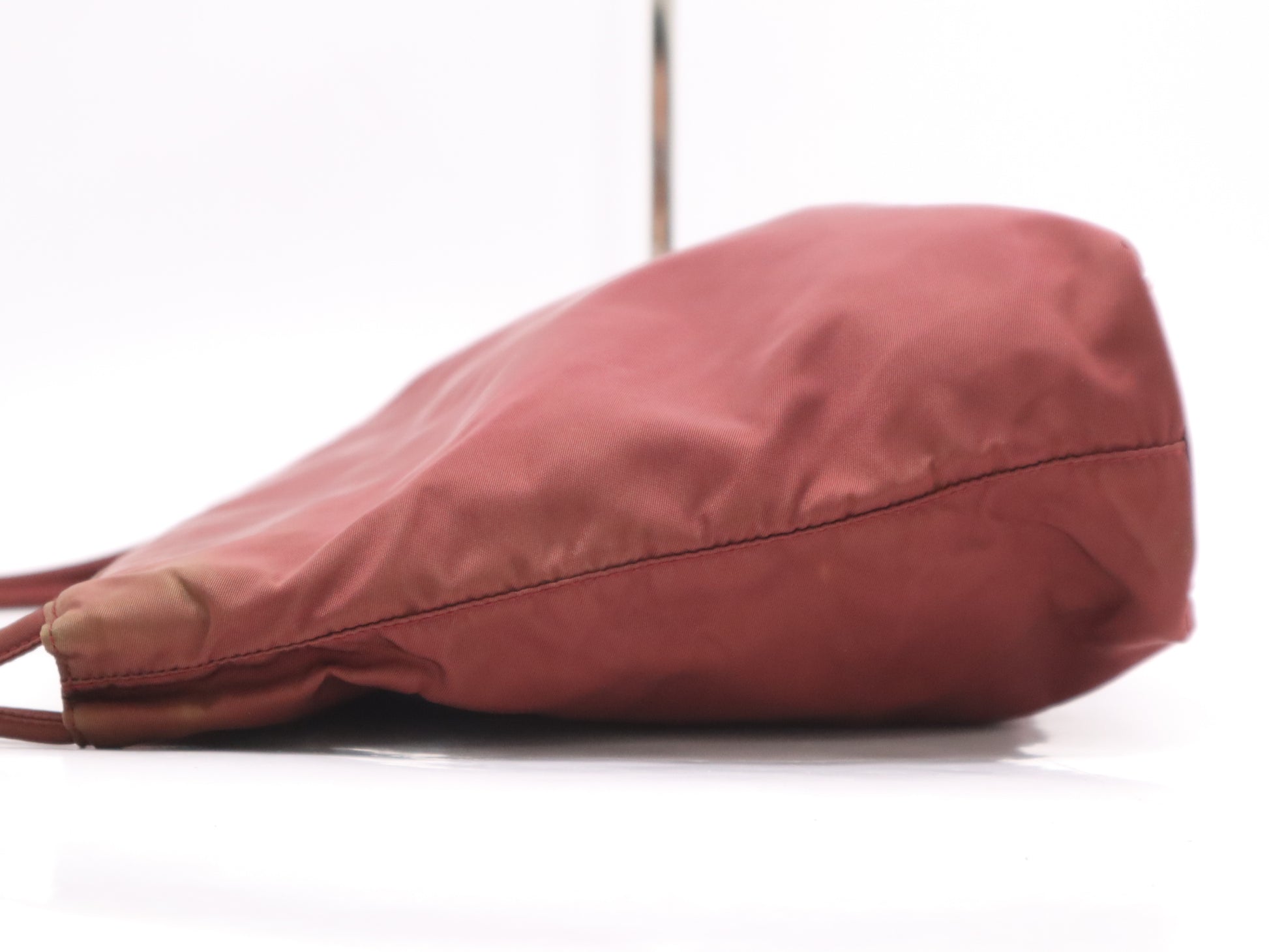 PRADA Nylon Triangle Logo Tote Bag Red Tote Bag