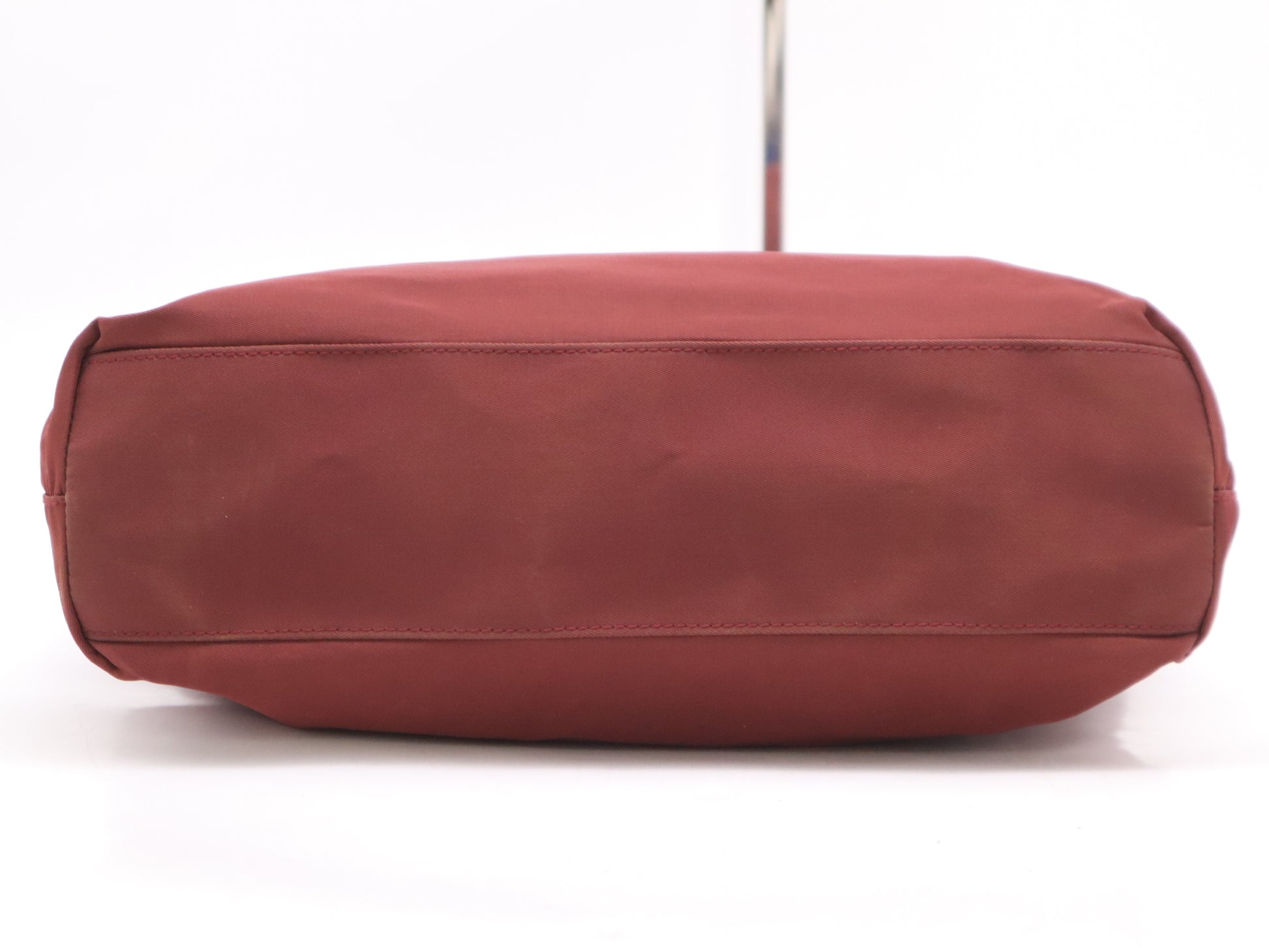 PRADA Nylon Triangle Logo Tote Bag Red Tote Bag