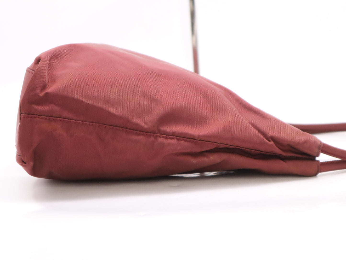 PRADA Nylon Triangle Logo Tote Bag Red Tote Bag