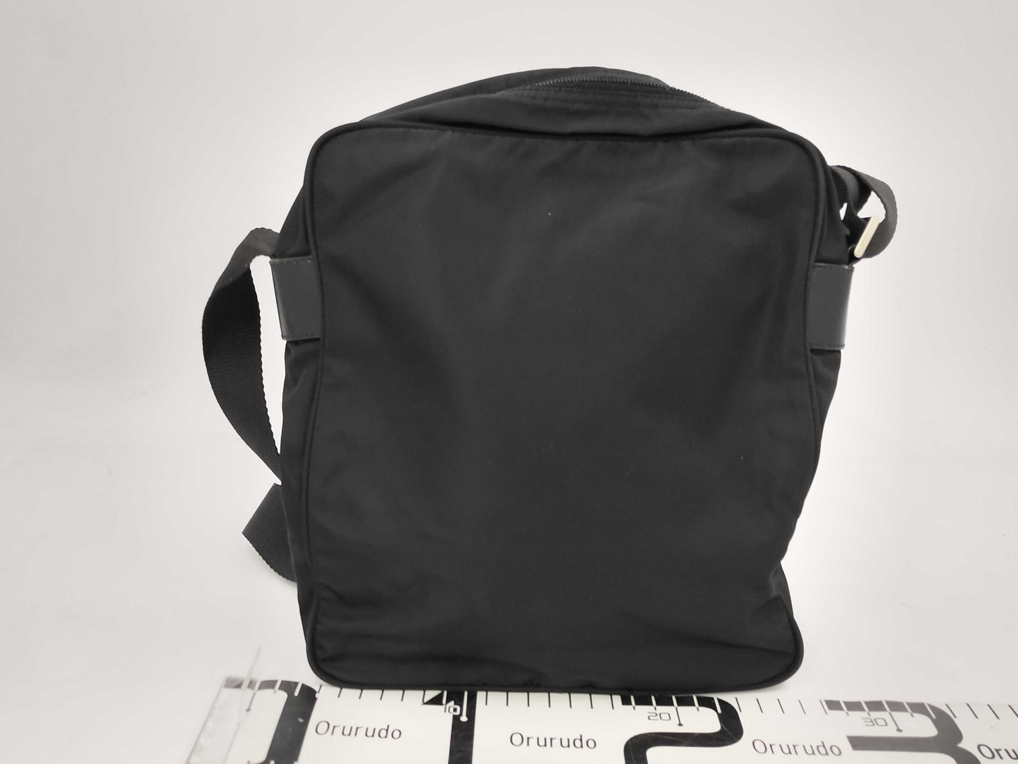 PRADA Nylon Triangle Logo Plate Shoulder Bag