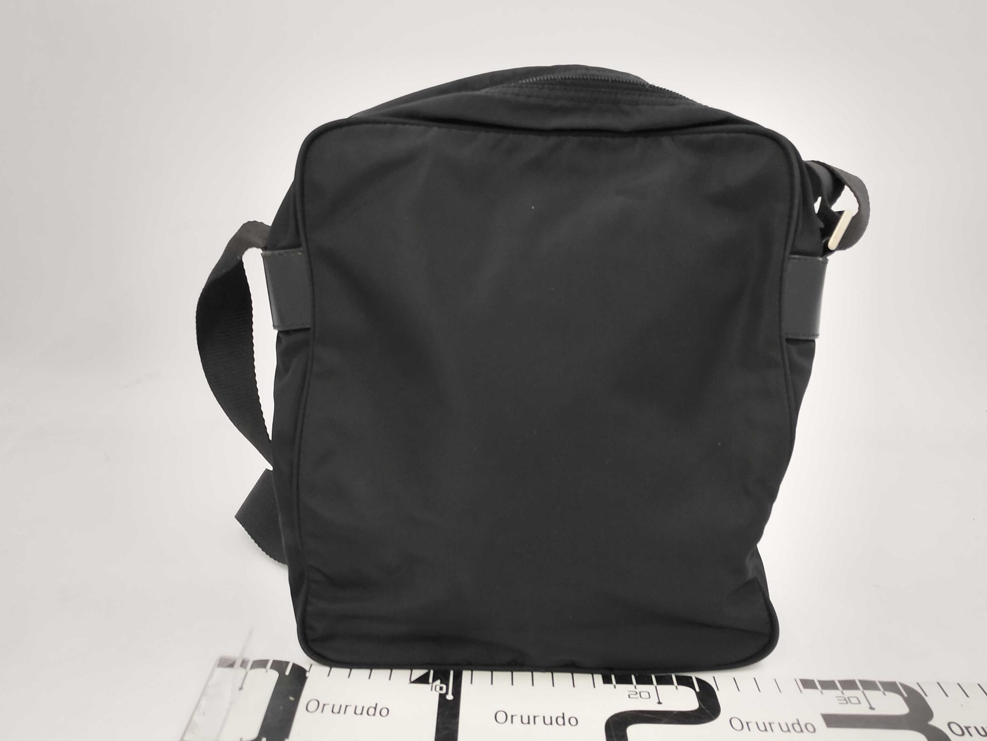 PRADA Nylon Triangle Logo Plate Shoulder Bag