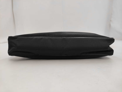 PRADA Nylon/Leather Triangle Logo Plate Shoulder Bag