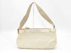 Salvatore Ferragamo AU-21/6342 Canvas and Leather Gancini Beige Shoulder Bag