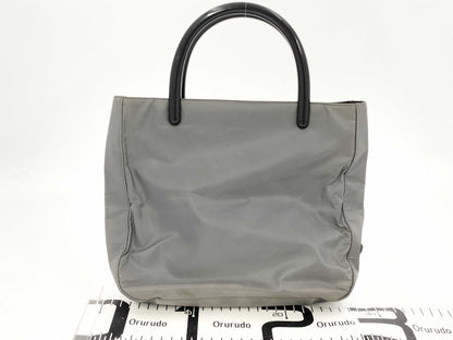 PRADA Nylon Top Handle Grey Handbag