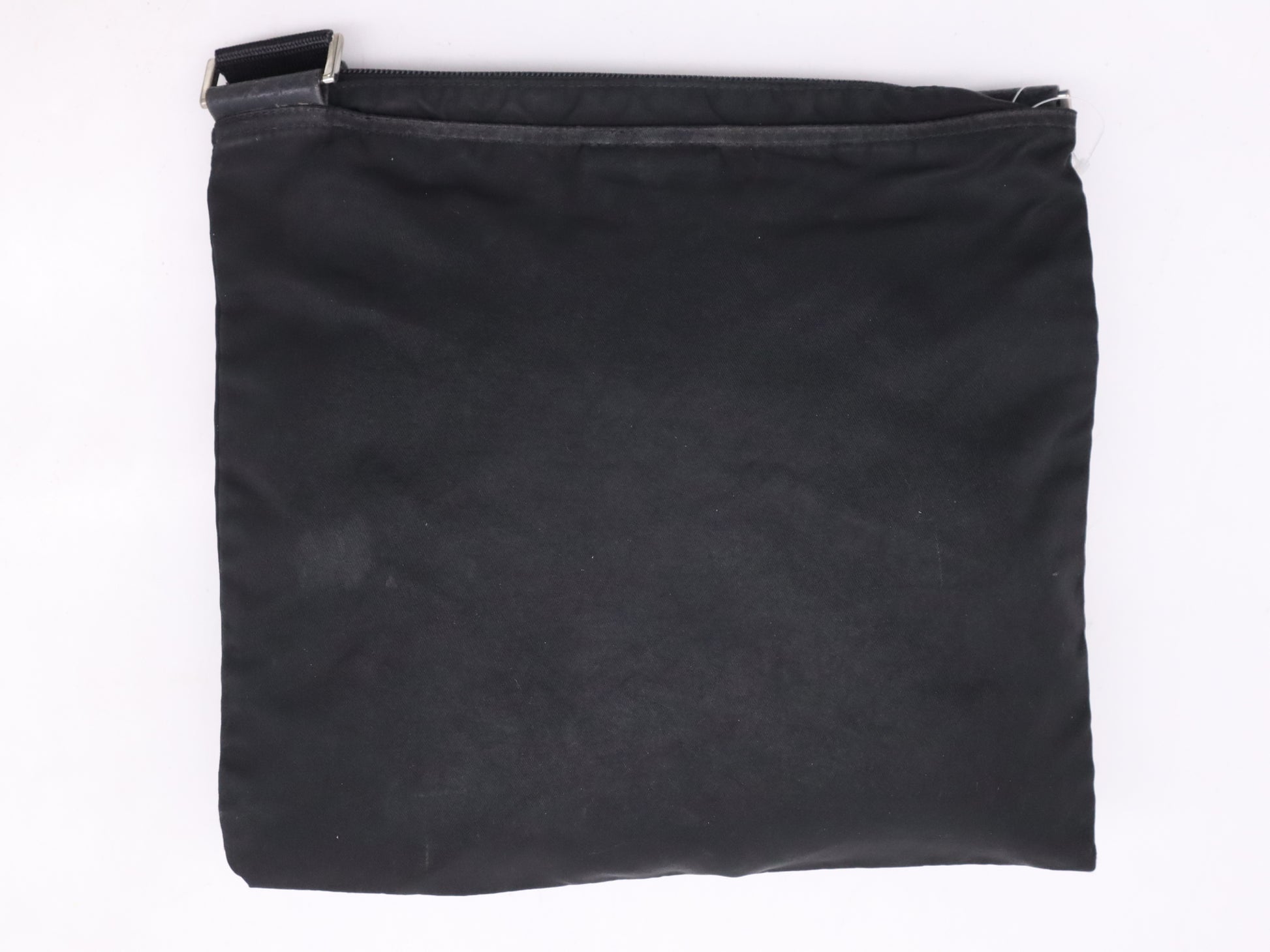 PRADA nylon triangle logo black shoulder bag