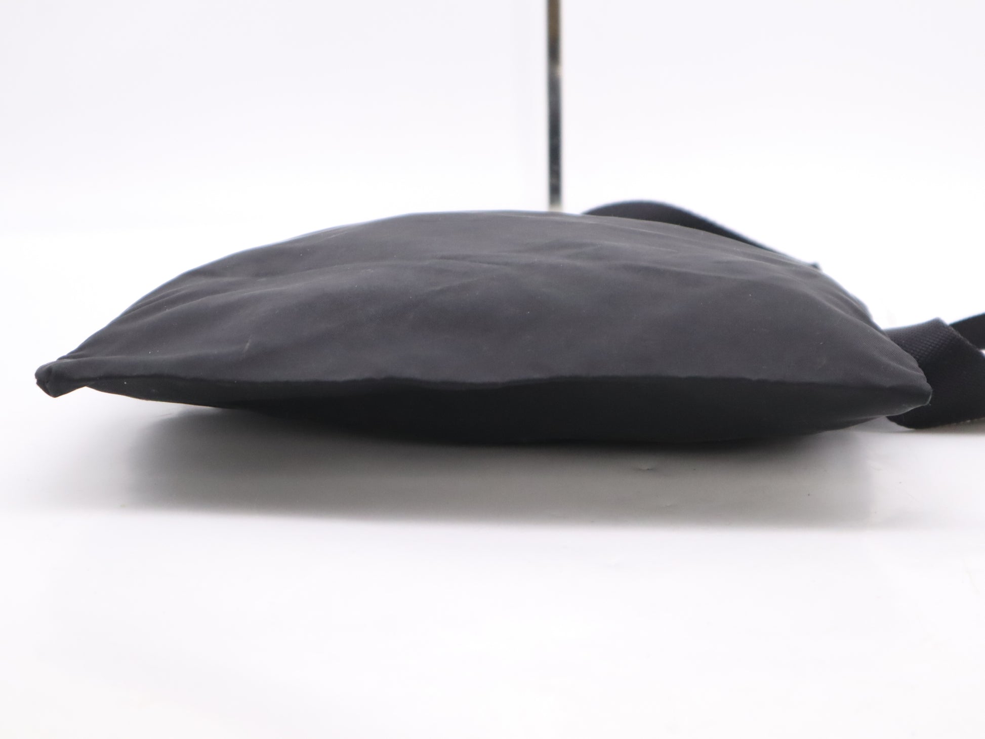 PRADA nylon triangle logo black shoulder bag