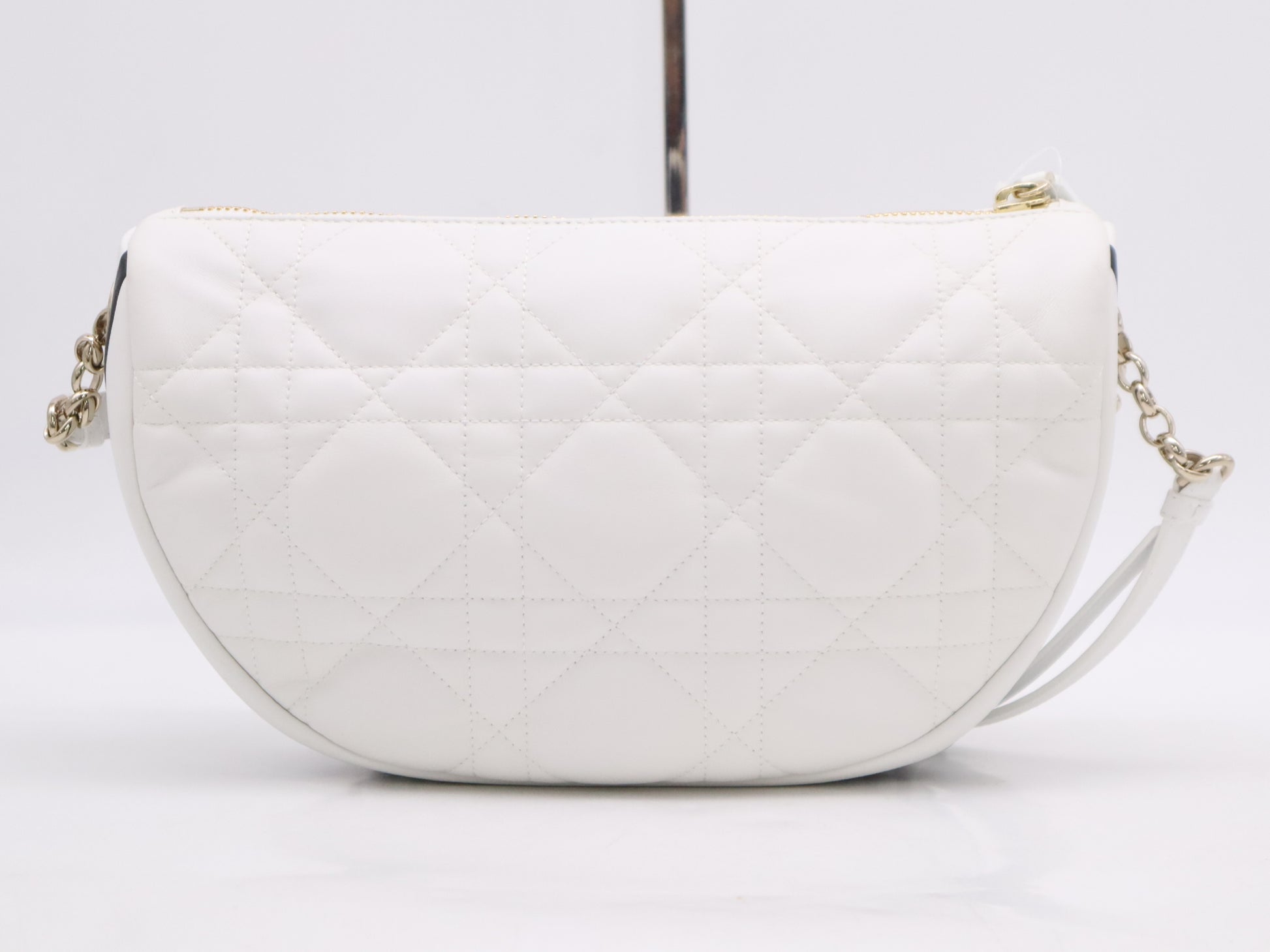 Dior VIBE Medium Hobo Cannage White Shoulder Bag