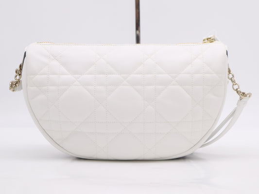 Dior VIBE Medium Hobo Cannage White Shoulder Bag