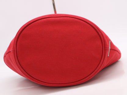 PRADA Canvas Canapa Red Handbag with Pouch and Dust Bag