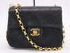 CHANEL Leather Mini Mattrasse S Flap S Chain GD Hardware Black Seal Indistinct Shoulder Bag