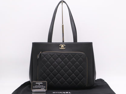 CHANEL Caviar Skin Cocomark Matrasse Business Affinity Tote Bag Black GD Fittings with Storage Bag Card Seal 23427878 Tote Bag