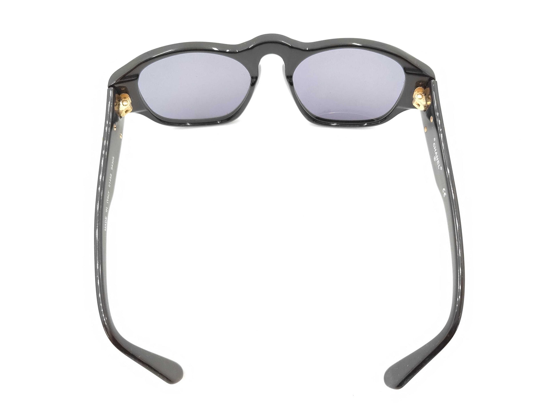  CHANEL Plastic Sunglasses with Coco Mark, Black, Case Included