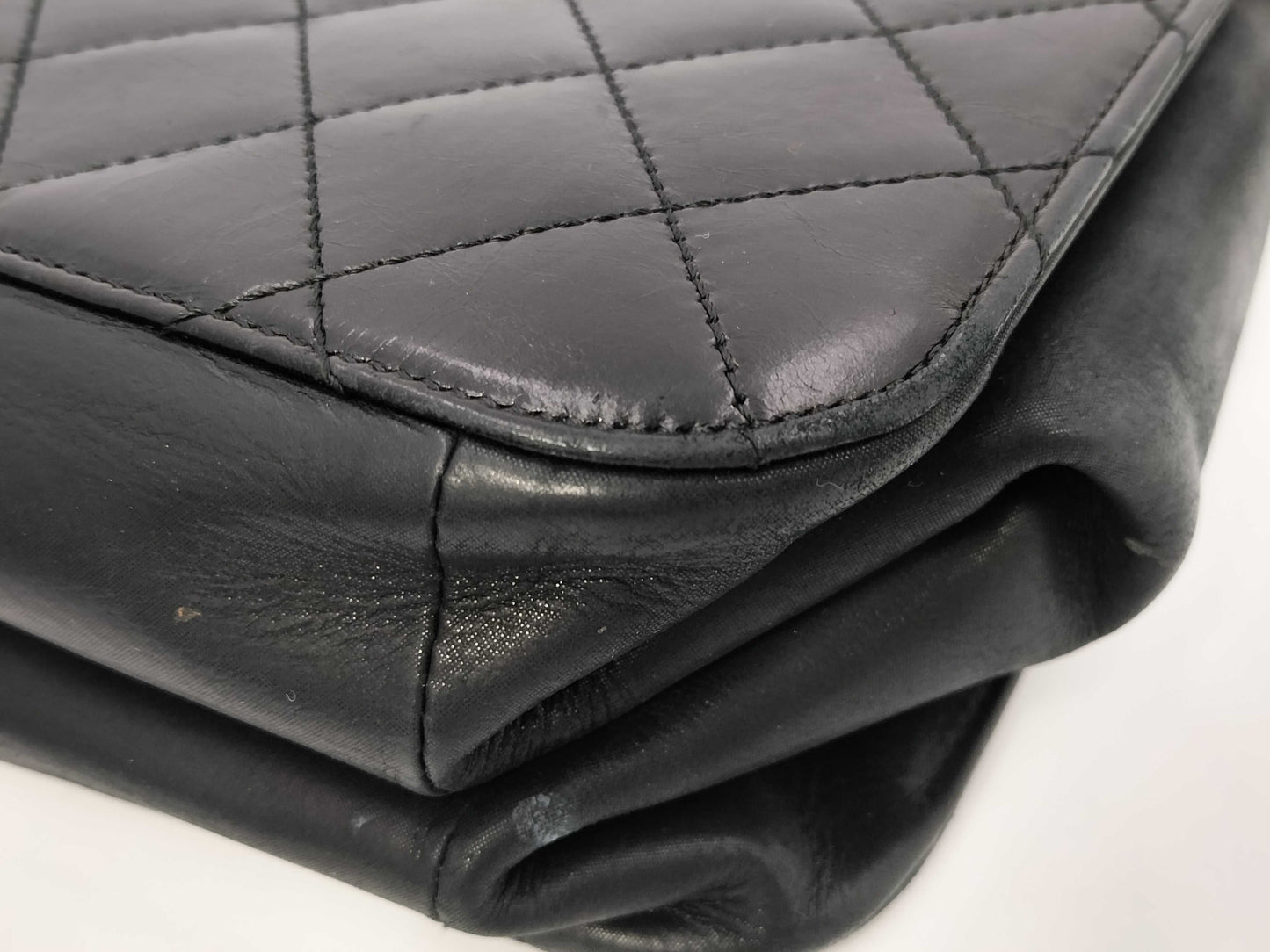 CHANEL Leather Matlassse 2-Way Handbag GD Hardware Black with Strap and Storage Bag Seal 23772512 Shoulder Bag