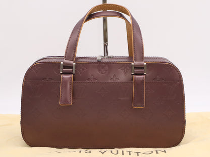 LOUIS VUITTON M55176 Monogram Matte Shelton Violet Handbag with Dust Bag