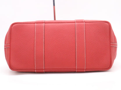 HERMES Negonda Garden Party PM Rouge Tote Bag with Dust Bag, Stamped with P