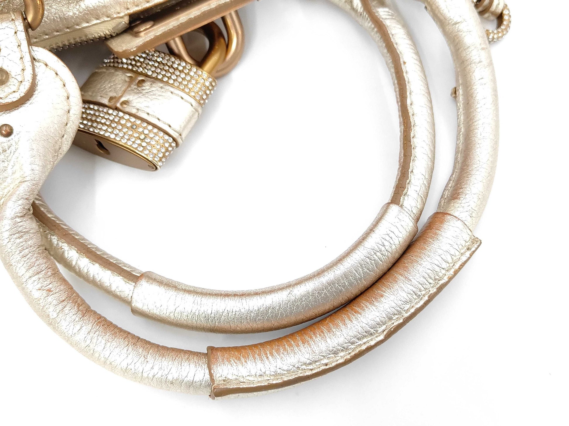 Chloe Leather Paddington Handbag in Gold with Padlock and Key