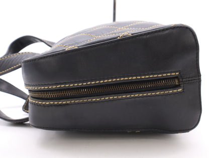 CHANEL Wild Stitch Coco Mark Leather Black Seal 6976191 Handbag