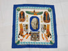 HERMES Silk Carré 90 RAMSES Ramses Blue Multicolor Scarf