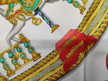 HERMES Silk Carré 90 LUNA PARK Amusement Park Blue Multicolor Scarf