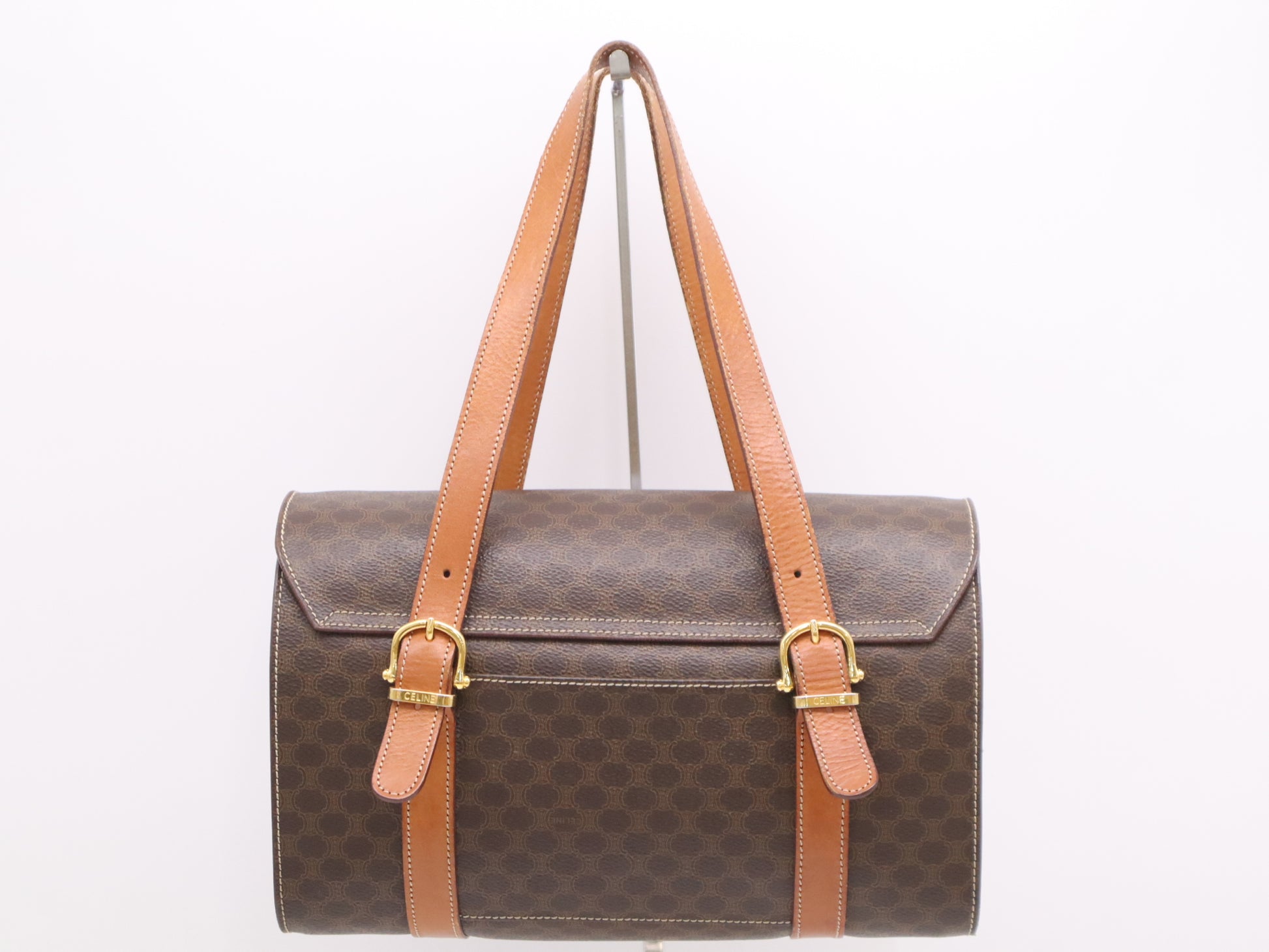 CELINE Macadam Brown GD Hardware Handbag