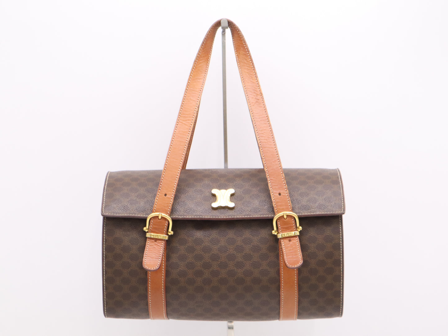 CELINE Macadam Brown GD Hardware Handbag