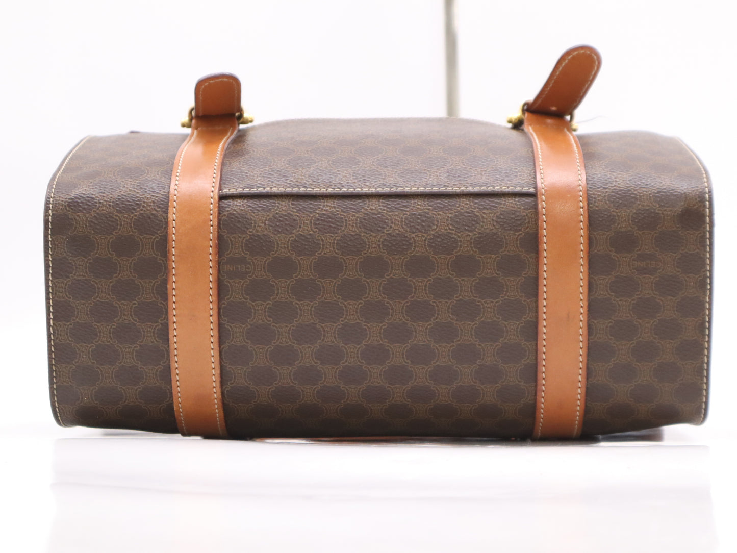 CELINE Macadam Brown GD Hardware Handbag