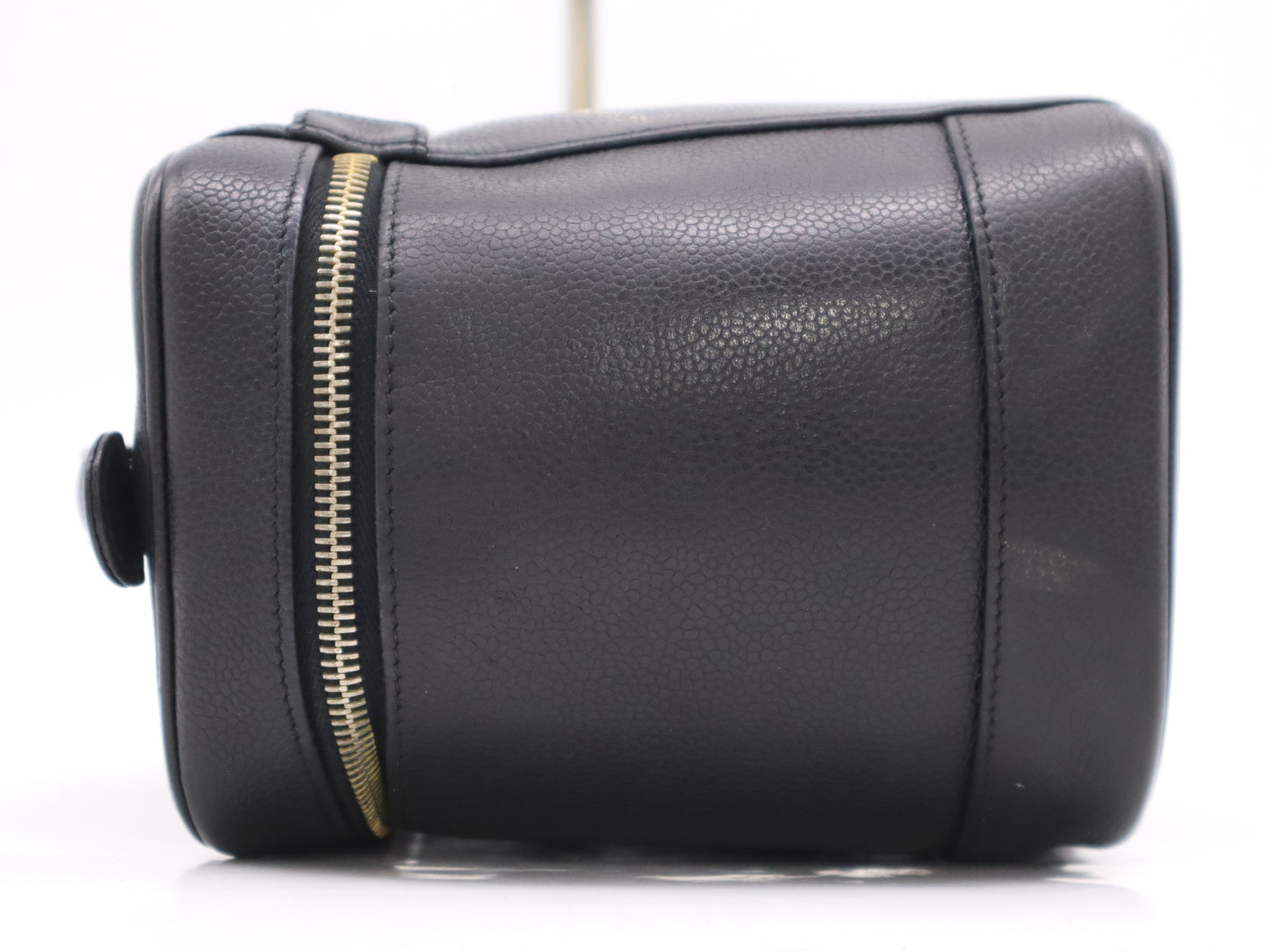 CHANEL? Caviar Skin Coco Mark Vanity Bag Black Handbag
