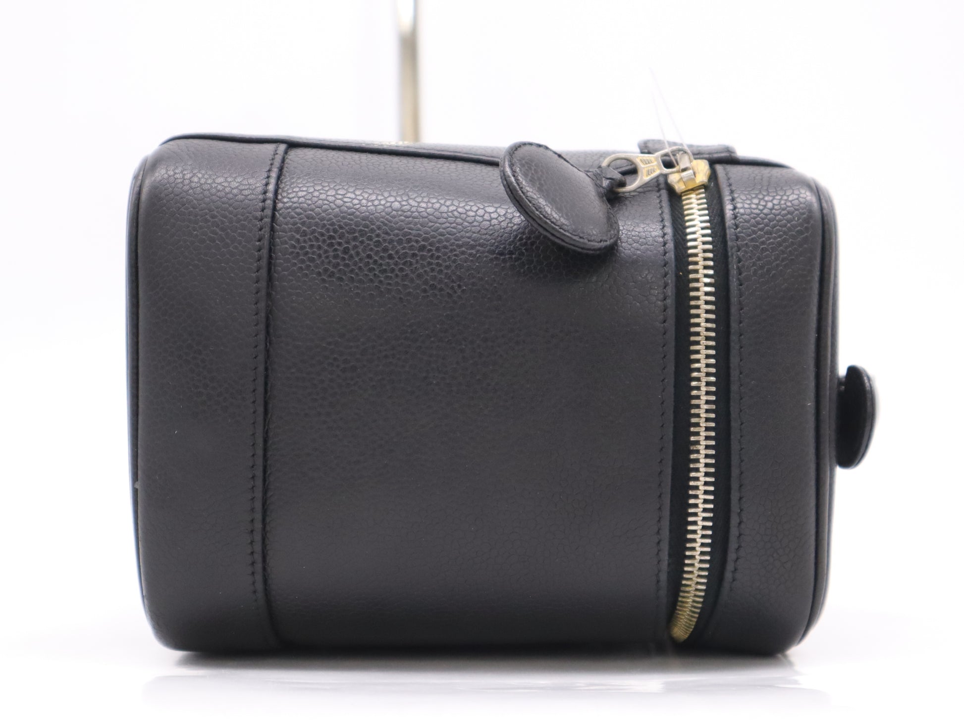 CHANEL? Caviar Skin Coco Mark Vanity Bag Black Handbag