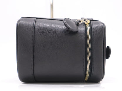CHANEL? Caviar Skin Coco Mark Vanity Bag Black Handbag